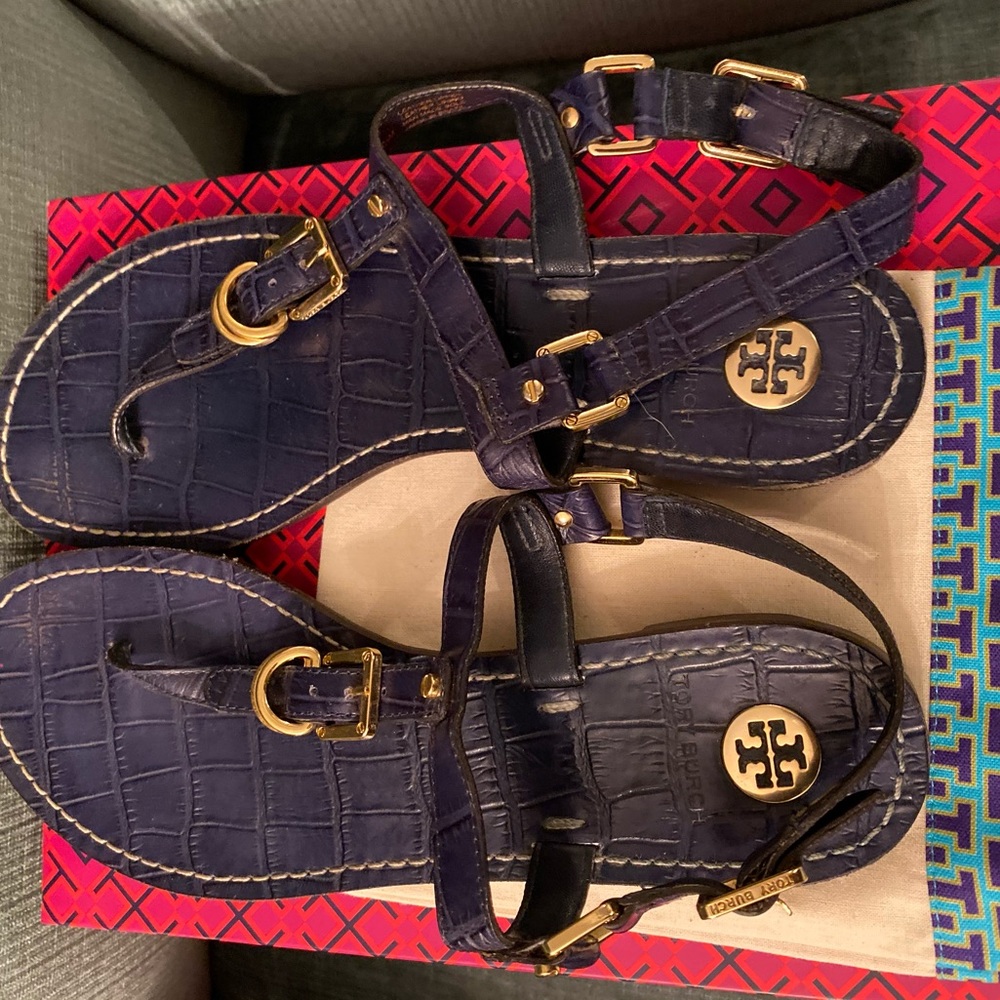 Tory Burch Navy Sandals